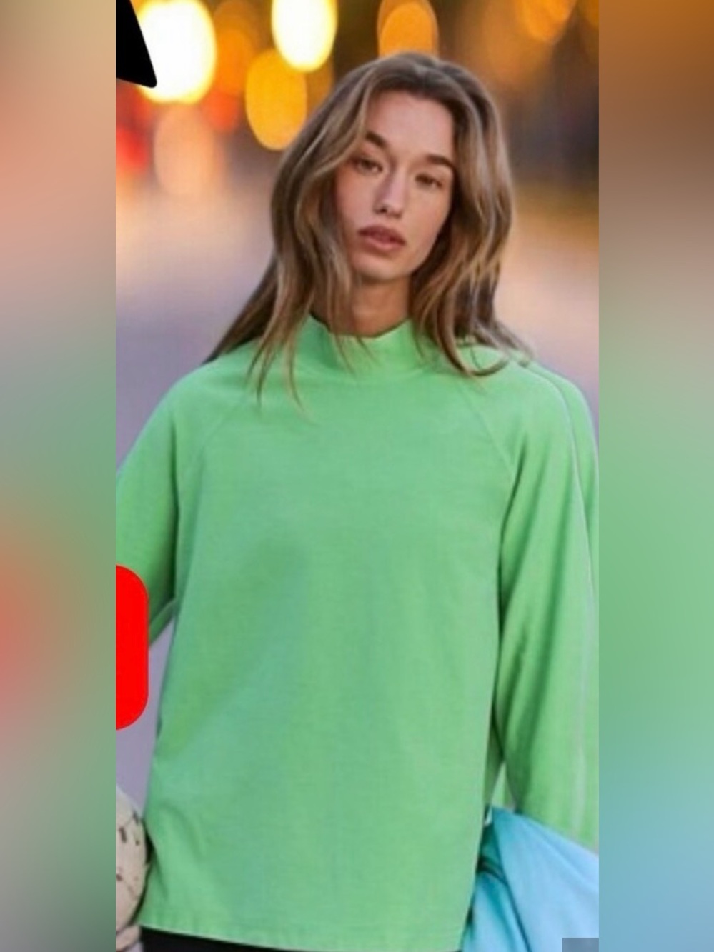 NWOT Green Free people movement long sleeve